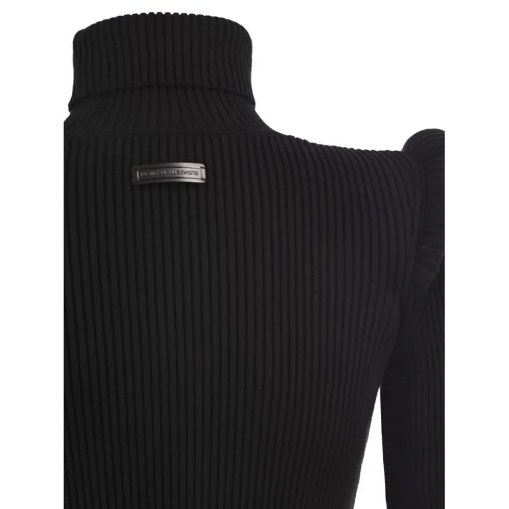 Elisabetta Franchi Women Ribbed High-Neck Jumper With Structured Shoulders
